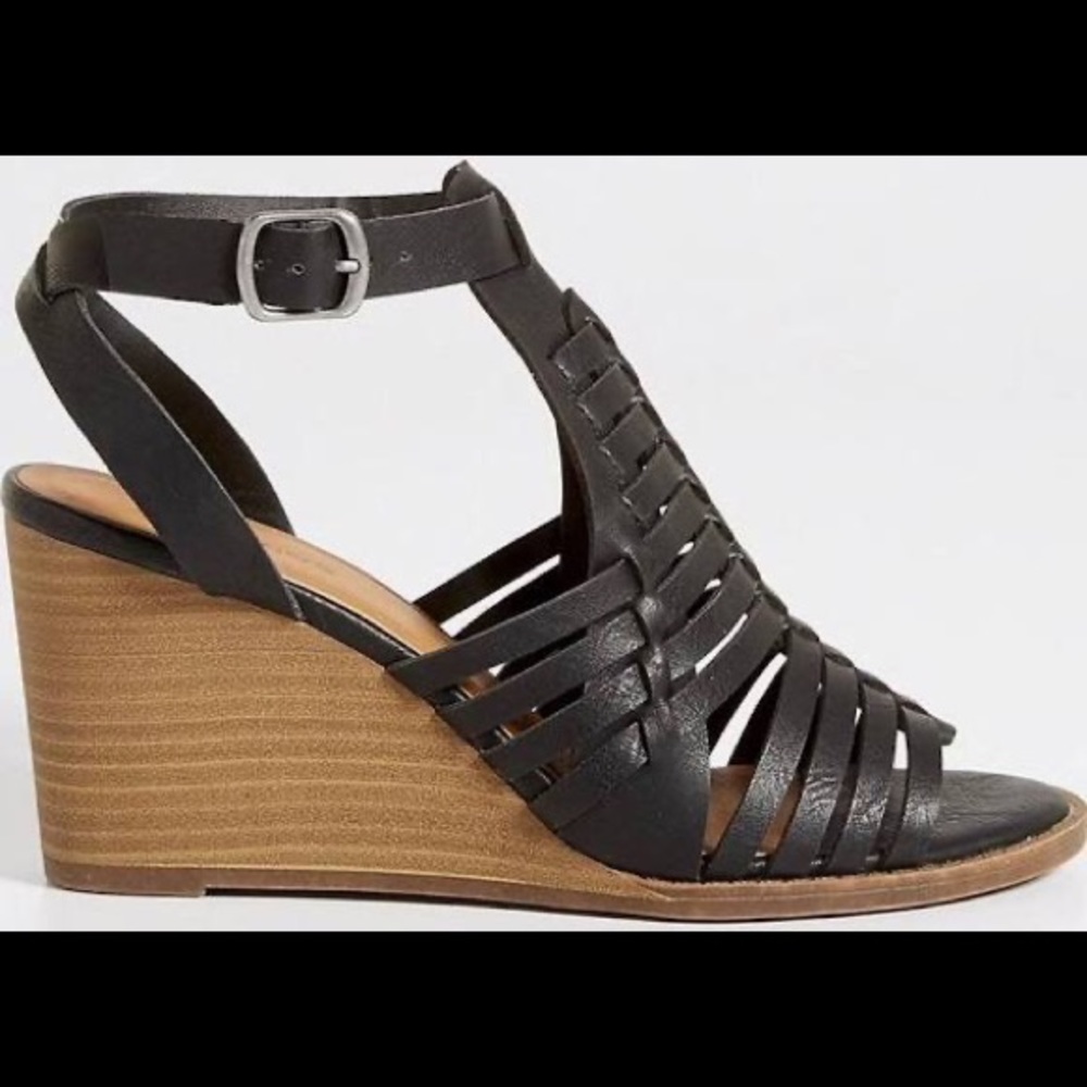 Maurices Black Wedge Sandals